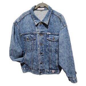 VTG 80s Guess Georges Marciano Denim Jean Jacket Stone Washed Made In The USA